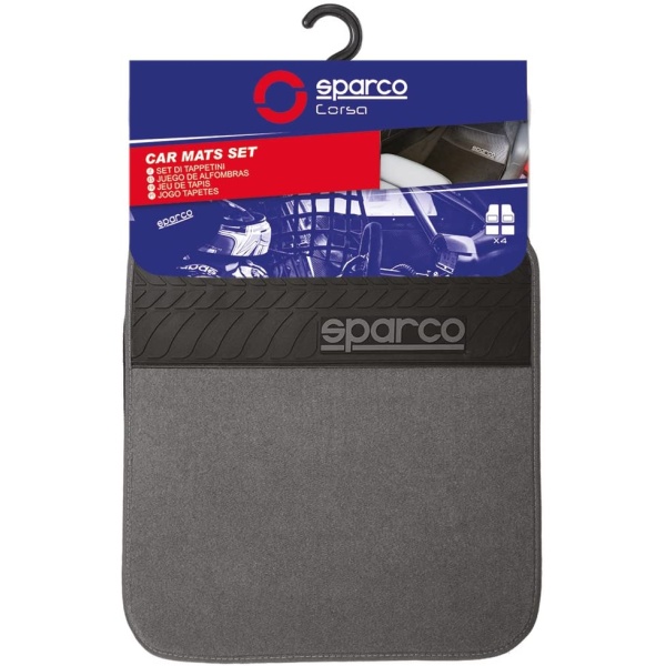 Set 4 Bucati Covorase Auto Sparco Corsa Textile Gri SPC1909GR/BZ